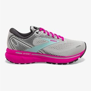 Brooks Women's Ghost 14 Running Shoes - Gray and Pink